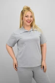 Kadın Büyük Beden Kısa Kollu Polo Yaka Eşofman Takımı 8188-25 - 1