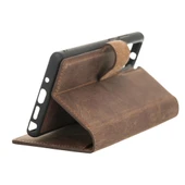 Samsung Galaxy Note 20 Uyumlu Deri Cüzdanlı Kılıf G2 Kahve - 4