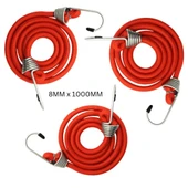 Bagaj Lastiği 8x1000 mm Kırmızı 3 lü Takım - 1