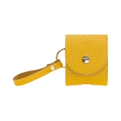 Apple AirPods 2.nesil Uyumlu Deri Kılıf Mai Snap FL12 Sarı thumbnail 2