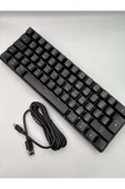 silabor T60 Siyah Renk Kırmızı Switch RGB Mekanik Kablolu Driverli Oyuncu Klavyesi T60 Mini Türkçe Q Klavye - 6