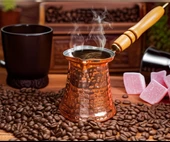 LUDIA Ahşap Saplı El Yapımı Dövme Bakır Cezve no1 Kahve Cezvesi - 4