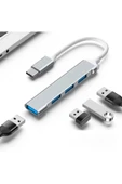 Arkhelais To Usb Hub 4 Port Çoklayıcı 4in1 Macbook Ile Uyumlu Çoğaltıcı Type C To Usb Converter Hub thumbnail 1