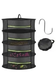 silabor Meyve-Sebze Kurutma Filesi 4 Katlı Asılabilir Katlanabilir Çantalı Bitki Kurutma Filesi thumbnail 1