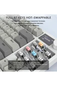 Attack Shark K86 Pro White Switch Kablosuz Mekanik Klavye 2.4G/BT5.0/USB-C Kablosu HD 1,2 inç Ekran ve Düğme RGB - 5