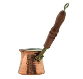 LUDIA Ahşap Saplı El Yapımı Dövme Bakır Cezve no1 Kahve Cezvesi - 2