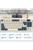 Attack Shark K86 Pro White Switch Kablosuz Mekanik Klavye 2.4G/BT5.0/USB-C Kablosu HD 1,2 inç Ekran ve Düğme RGB - 8