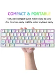 Z00 T60 Beyaz Red Ve Blue Switch Rgb Gaming Oyuncu Klavyesi Mekanik 62 Tuş 18 Ayarlanabilir Led Gaming - 5