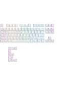 silabor 97 Tuşlu Beyaz Kontur Çizgileri PBT Çift Atışlı Keycaps MX Mekanik Klavyeler için Yan Işık - 1