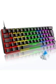 ATAsoft ELEKTRONİK Since 2021 T60 Rgb Mavi Switch Mekanik Siyah Klavye Kablolu Gaming Driverli Oyuncu Klavyesi T60 Mini Q Klavye thumbnail 1