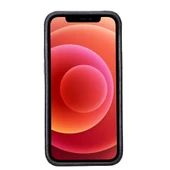 Apple iPhone 12 Uyumlu Deri Arka Kapak ROCK RST1 Siyah - 3