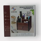 Homix Masa Üstü  Çekmeceli Ahşap Düzenleyici Organizer Kalemlik (1028) - 8
