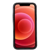 Apple iPhone 12 mini Uyumlu Deri Arka Kapak ROCK RST1 Siyah - 3