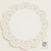 Dolphin Dantel Görünümlü Kağıt Tabak Altlığı - 26 Cm. - Beyaz Dantel Kağıt - 100 Adetlik Paket thumbnail 1