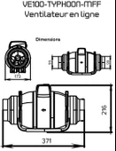 100'lük 250 m3/h İki Hızlı Aksiyel Kanal Fanı 40 dB(A) 25W Vent Europe Q125 Redüksiyonlu IP44 3 Yıl Garantili AGMair Ventilation Havalandırma - 7