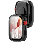 Huawei Watch Fit 4 Kasa Uyumlu Kılıf Sert PC Kasa ve Ekran Koruyucu Kılıf  Füme thumbnail 2