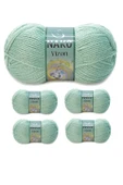 5 Adet Vizon Premium Akrilik El Örgü İpi Yünü Renk No:292 Çağla Yeşil thumbnail 1