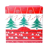 Yılbaşı Çam Ağacı Motifli Hediye Kutusu 15x7 cm - 1