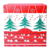 Yılbaşı Çam Ağacı Motifli Hediye Kutusu 17x8 cm thumbnail 1