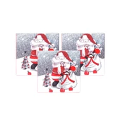 Yılbaşı Noel Baba ve Çam Ağacı Motifli Hediye Kutusu Küçük Set 3'lü - 1