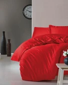 Cotton Box Elegant Saten Tek Kişilik Nevresim Takımı Kirmizi - 1