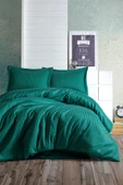 Cotton Box Elegant Stripe Çift Kişilik Nevresim Takımı Saten Petrol - 1
