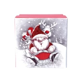 Yılbaşı Noel Baba ve Geyik Motifli Hediye Kutusu 10x7 cm - 1