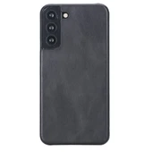Samsung Galaxy S22 Plus Uyumlu Deri Arka Kapak UJ RST1 Siyah - 1