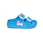 Erkek Çocuk Mavi Tokalı Figürlü Ortopedik Rahat Günlük Terlik - 2
