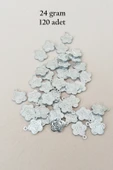 Oya Abiye Bileklik Kolye Pleksi Metalik Plastik Pul Gümüş Renk 24 gram 120 adet - BNC584 - 1