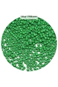 Opak Yeşil Renk 4 mm Yaklaşık 1100 adet / 100 gram Cam Boncuk Oya Yazma Bileklik ve Kolye thumbnail 1