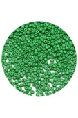 Opak Yeşil Renk 4 mm Yaklaşık 1100 adet / 100 gram Cam Boncuk Oya Yazma Bileklik ve Kolye thumbnail 3
