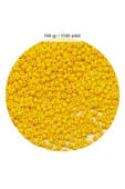Sarı Renk 4 mm Yaklaşık 1100 adet / 100 gram Cam Boncuk Oya Yazma Bileklik ve Kolye - 1