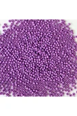 Mor Renk 4 mm Yaklaşık 220 adet/20 gram Cam Boncuk Oya Yazma Bileklik ve Kolye thumbnail 3