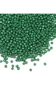 Koyu Yeşil Renk 4 mm Yaklaşık 220 adet/20 gram Cam Boncuk Oya Yazma Bileklik ve Kolye - 3