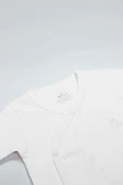 Bistyle Organik Natural Basic Style Kruvaze Uzun Kol Body Bs17102 Beyaz - 2