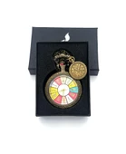 Valkyrie Vintage Antika Tasarım Renkli Roma Rakamlı Bakır Kasa Şeffaf Kapaklı Kuvars Cep Köstekli Saat - 2