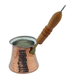 LUDIA Ahşap Saplı El Yapımı Dövme Bakır Cezve no3 Kahve Cezvesi - 1