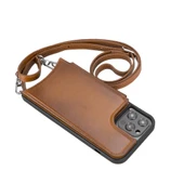 Apple iPhone 12 Pro Max Uyumlu Deri Askılı Kılıf UFW RST2EF Taba - 2