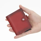 Palermo Deri Cüzdan Kartlık Mekanizmalı V4EF Kırmızı - 5