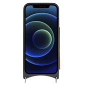 Apple iPhone 12 Pro Max Uyumlu Deri Askılı Kılıf UFW RST2EF Taba - 5