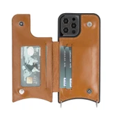 Apple iPhone 12 Pro Max Uyumlu Deri Askılı Kılıf UFW RST2EF Taba - 3