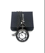 Valkyrie Vintage Retro Roma Rakamlı İşlemeli Cep Köstekli Saat Siyah - 4