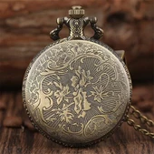 Valkyrie Retro Vintage Kabartmalı Dumanlı Tren Zarif Köstekli Cep Saati - 2