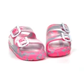 Kız Çocuk Pembe Tokalı Ortopedik Rahat Günlük Plaj Terlik - 3