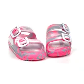 Kız Çocuk Pembe Tokalı Ortopedik Rahat Günlük Plaj Terlik - 7