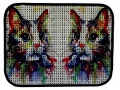 Miapet Elekli Desenli Kedi Tuvalet Önü Paspası 60 x 45 cm Gökkuşağı - 1