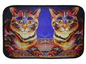 Miapet Elekli Desenli Kedi Tuvalet Önü Paspası 60 x 45 cm İkiz Kaplan - 1