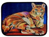 Miapet Elekli Desenli Kedi Tuvalet Önü Paspası 60 x 45 cm Kaplan - 1
