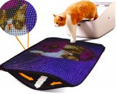 Miapet Elekli Desenli Kedi Tuvalet Önü Paspası 60 x 45 cm Sepette İki Kedi - 1